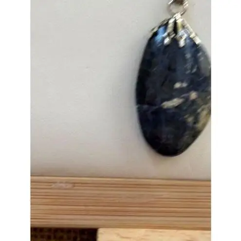 Natural Sodalite Stone Pendant Blue