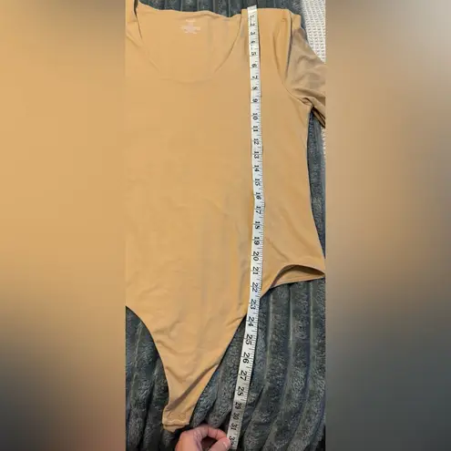 Nuuds oat scoop neck Long Sleeve Bodysuit Tan Size XL