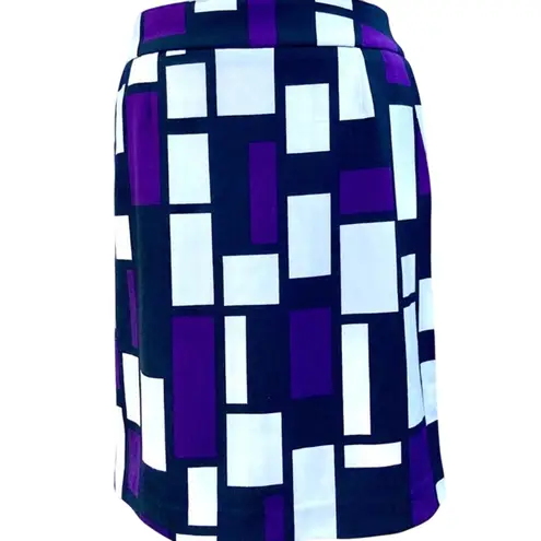 Premise pencil skirt size 8 preppy office graphic purple colorblock