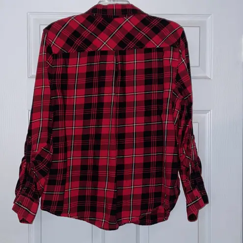 Arizona Jeans Women’s red plaid button up