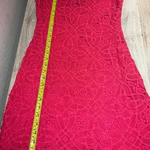 Sak’s 5th Avenue 5/48 Flamingo Pink Crochet Spaghetti Straps Sleeveless Dress