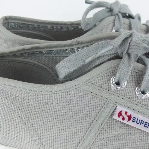 Superga  2790 Platform Sneakers Womens 7US Gray Canvas Cotton Lace Up