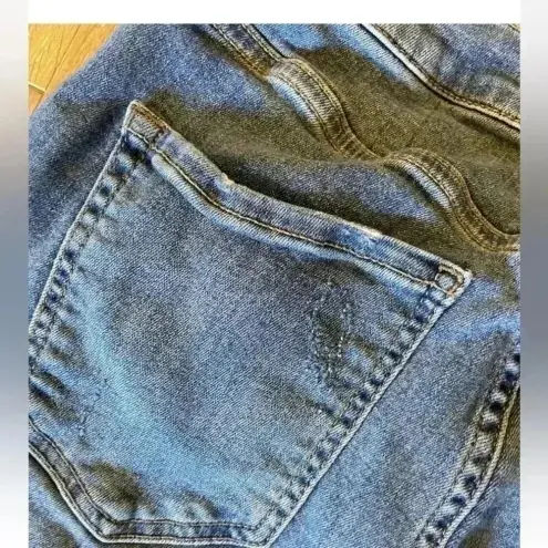 Free People  Great‎ Heights Fringe Frayed Hem Denim Skinny Jeans Size 29 Boho