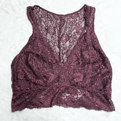 Soma Burgundy Lace Racerback Bralette Size Small