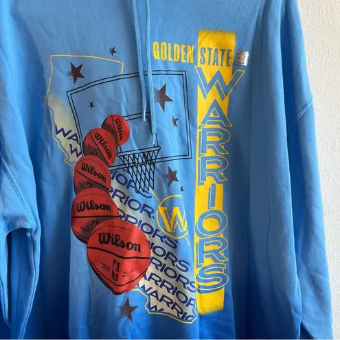 Nba  Sweatshirt Golden State Warriors Oversized Graphic Hoodie Ombre Blue L NWT