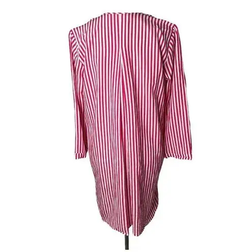 Womens Swimsuit Beach Cover Up Size‎ L Sergio Tegon Striped Preppy Tunic Top White Size L