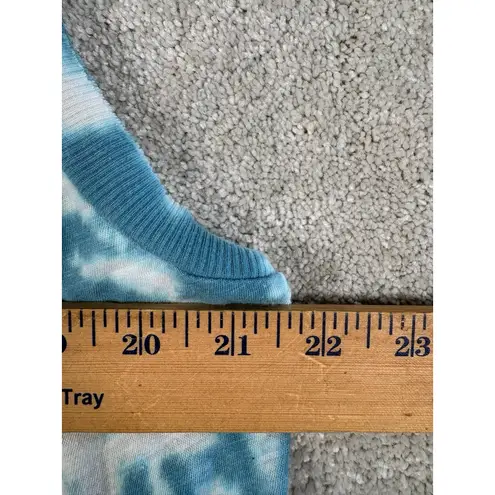 Free People Movement Love Tie Dye Tank Top Muscle Tee Cream Blue Crop Large