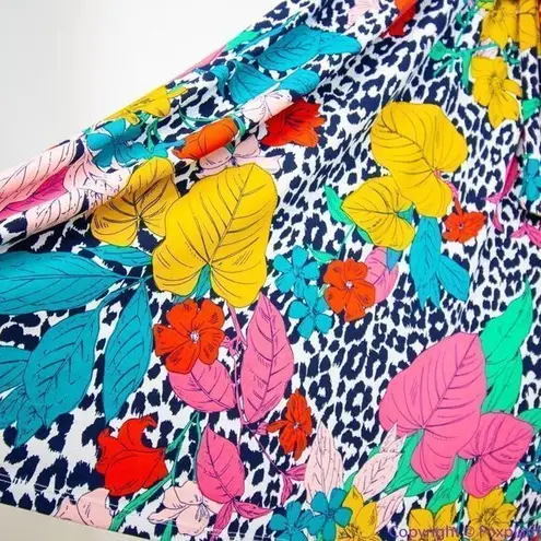 Leota Wild Tropics Justine Sleeveless Faux Wrap Dress, 1X