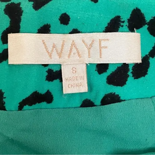 WAYF  Altamont Green Leopard Animal Print Midi Skirt Size 8 Y2K