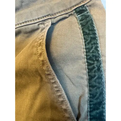 Chino by Anthropologie Relaxed Olive Green Chinos w/ Velvet Trim