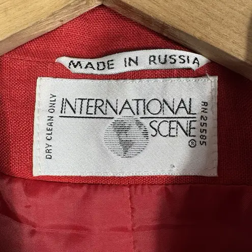 International Scene Women's Blazer Jacket Sz 11/12 Red