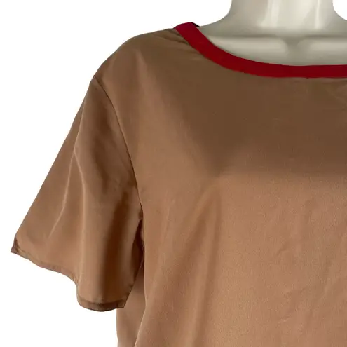 W118 By Walter Baker Walter Baker Leilani Short Sleeve Boxy Top Camel Red Size S - Image 6