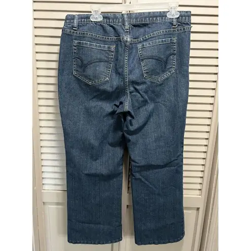 Fashion Bug Crop Denim Jeans Mid Rise Size 18P Medium Wash