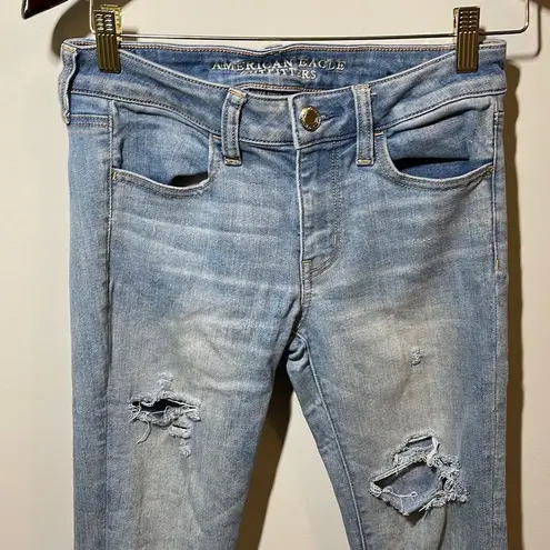 American Eagle Jeggings Size 4 Long Super Super Stretch Blue Size undefined