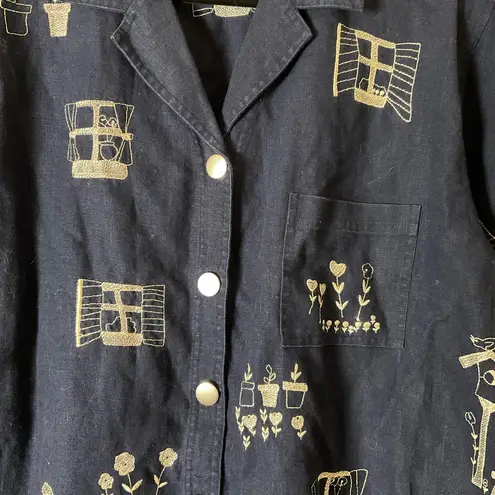 David Dart Woman’s 100% Linen Top size 2X Blue