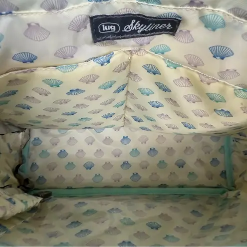 Lug Quilted Aqua and Mint Striped Tote Blue