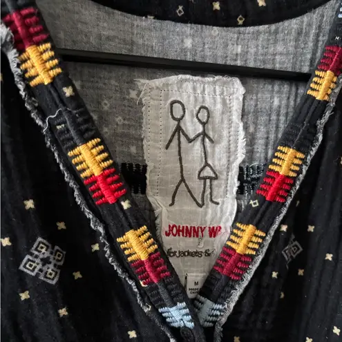Johnny Was Pete & Greta Embroidered Cotton Tunic Top – Size M (Dark Navy)