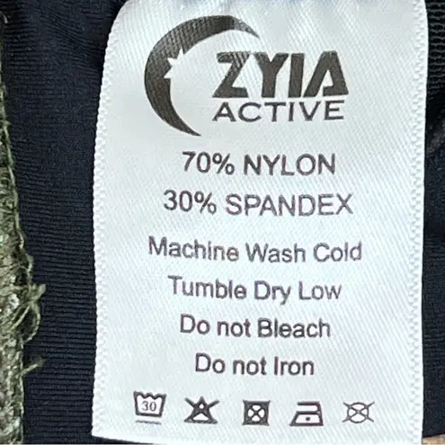 Zyia Size Small Active Olive Green & White Sports Top Bra