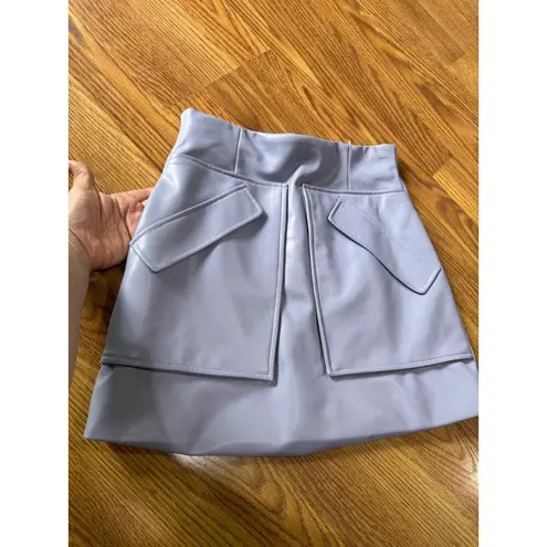 ANKVAS periwinkle cherry faux leather mini skirt size 2 / XS