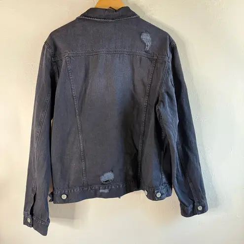 Arizona Jeans Arizona Jean Company Women's Distressed Black Denim Jacket Size Large