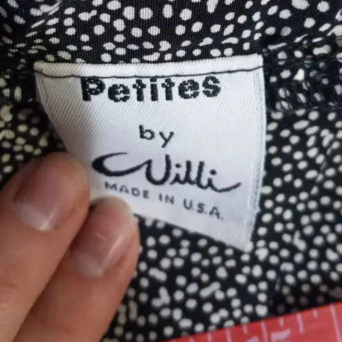 Willi Smith Vintage Petites by Willi Pleated Black & White Speckled Full Skirt