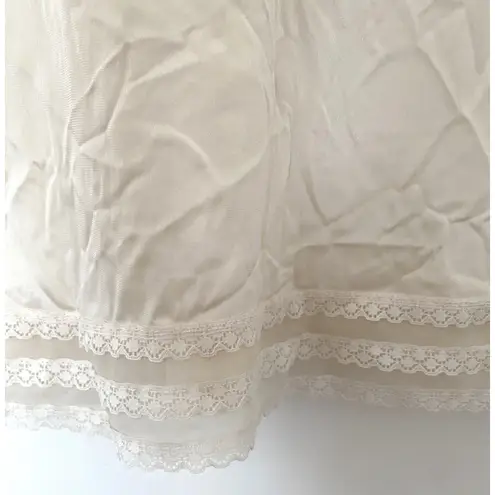 Vtg Made Nylon Full Slip Lingerie Dress Ivory Lace Sissy Retro Nightie No Sz Tag