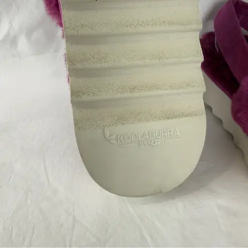 Koolaburra by UGG Women’s Size 11 Adjustable Slide Sandals Fuzz'd Out Fuchsia Purple