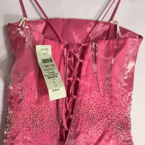 Vtg Cactíe hot pink chiffon corset camisole top 4