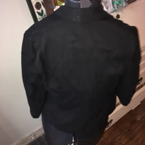 Stitchfix 41Hawthorn black drape front blazer, zipped pockets Black