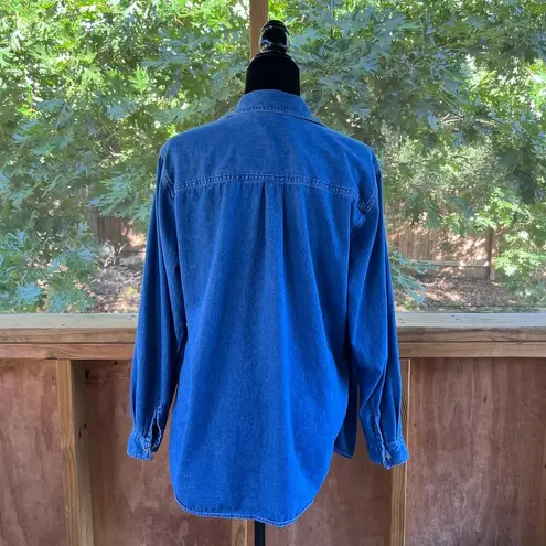 Casey & Max Women's Vintage Christmas Holiday Layered Shirt Size L Blue Size L