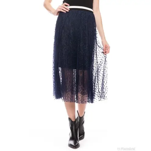 Loyd / Ford Palm Springs two layer mesh and silk skirt Blue Size 4