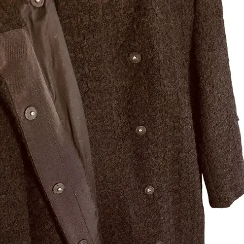 Ports 1961 Wool Blend Logo Plaque Single Breasted Coat Black Size 6