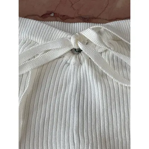 Casablanca Cut Out Ribbed Bralette in White Small New Womens Cropped Tube Top