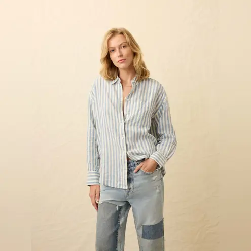 Faherty Laguna Linen Relaxed Shirt - Ocean Lucy Stripe