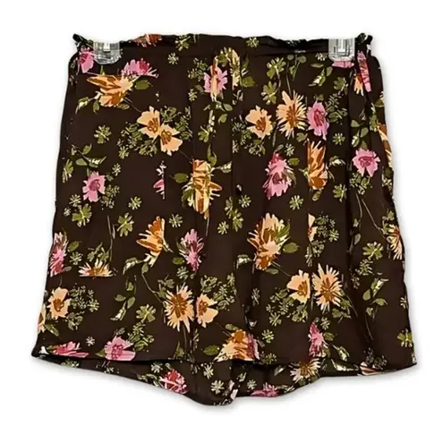 Daniel Rainn DR2 By Culottes Shorts Side Pocket Drawstring Floral Brown W L NWT