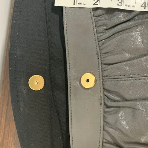 Vintage Antonia Women's Gray Small Genuine Leather Bow Clutch Purse Handbag