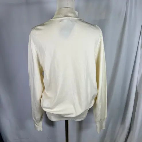 Wool City Ivory White Mock Neck Sweater Viscose Blend Womens Size L New Classic Size L