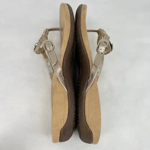 Vionic Ricci Orthotic Leather Thong Sandals 10 Gold