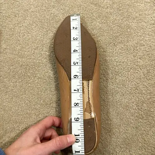 Sigerson Morrison Leather Flats Patent Ballet Tan Brown Women Size 9.5