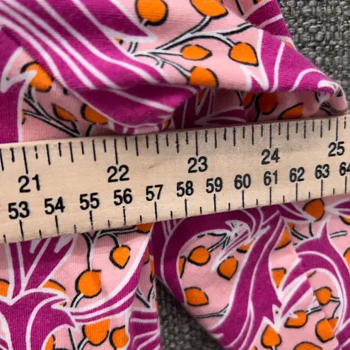 Susan Graver Womens Tunic Blouse Size XL Novelty Print Feminine Bateou Neck Pink