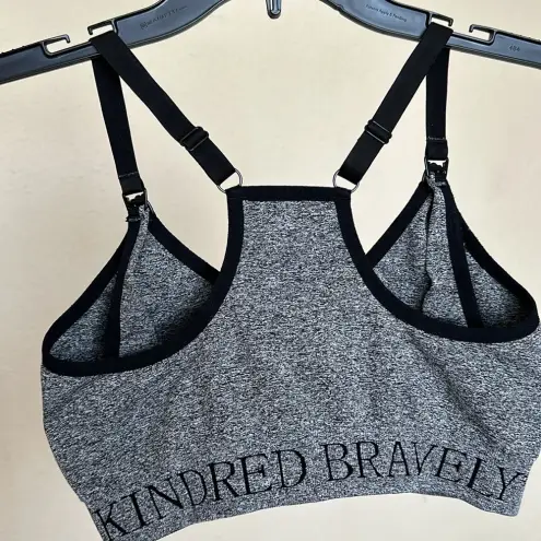 Kindred Bravely Nursing Sports Bra Grey Black Size L Busty‎ Size L