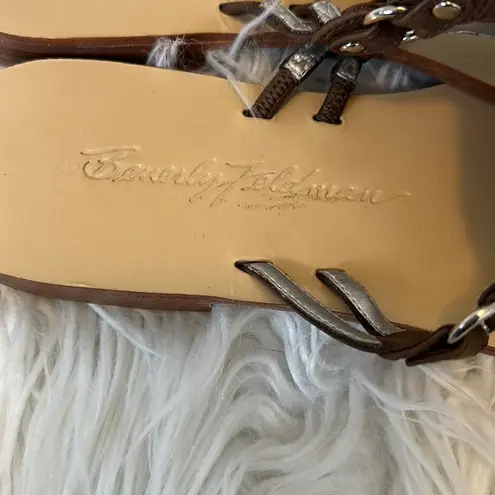 Vintage Beverly Feldman Delicious Leather Gemstone Sandals Size 6.5