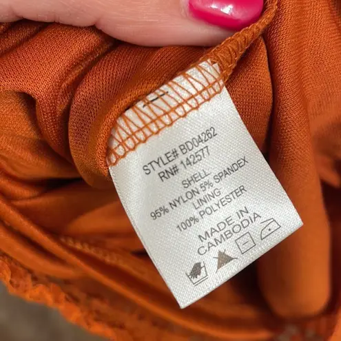 Blashe burnt/rust orange lace long sleeve mini dress, size M, NWT Size M