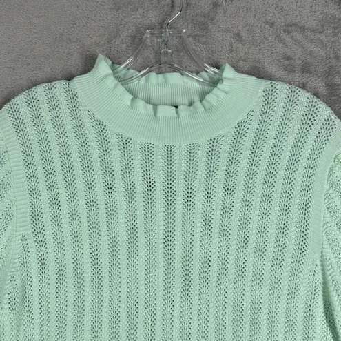 J. Crew Sweater Womens Medium Green Open Knit Fairy Bohemian Preppy Feminine