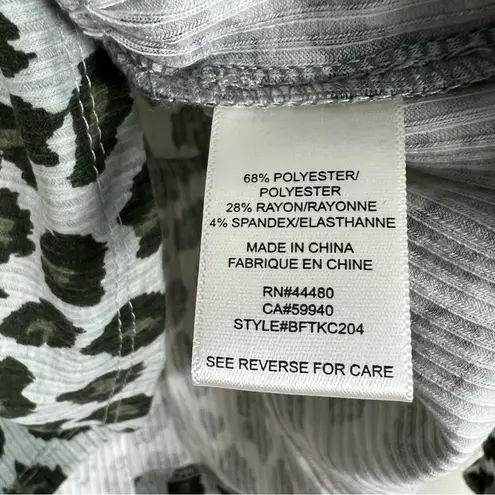 NWT Love Fire Blouse Womens XS Green Leopard Print Tiered Ruffle Coquette Indie