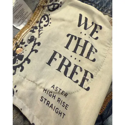 We The Free  Aster High Rise Straight Baggy Wide Leg Blue Jean Barrel Inspired 31