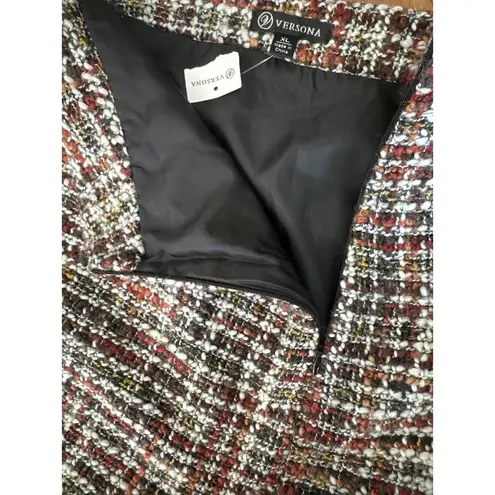 Versona NWT tweed fringed mini skirt in shades of brown size XL