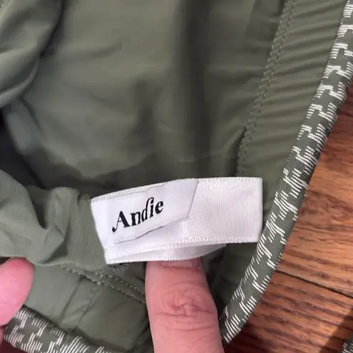 ANDIE Bikini Set Maui Top The Skirt Bottom Seagrass Houndstooth size S NWOT