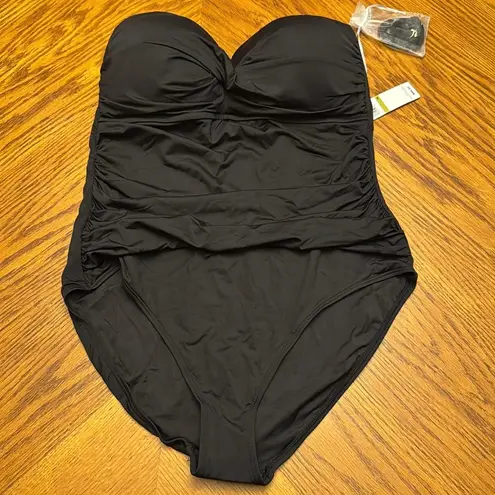 Anne cole Women's Live In Color Twist Front Shirred One Piece NWT