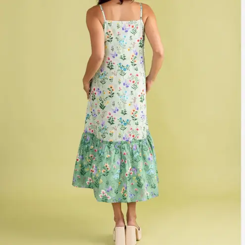 NWOT Double A Vera Dress in Mixed Botanical Sz XS Green